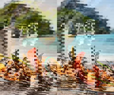 Seafood on the beach