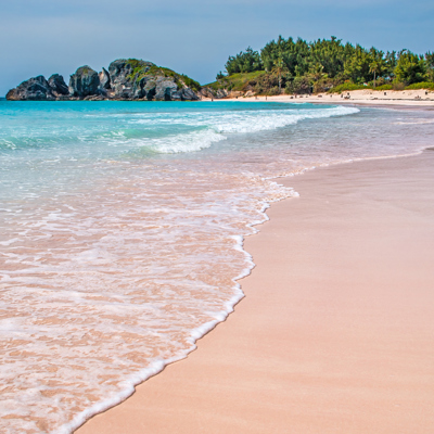 Lounge on pink-sand beaches