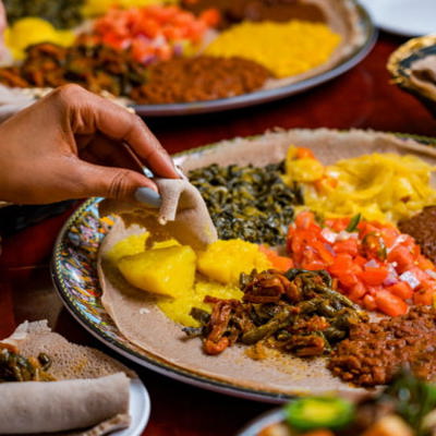 Sample Ethiopian cuisine